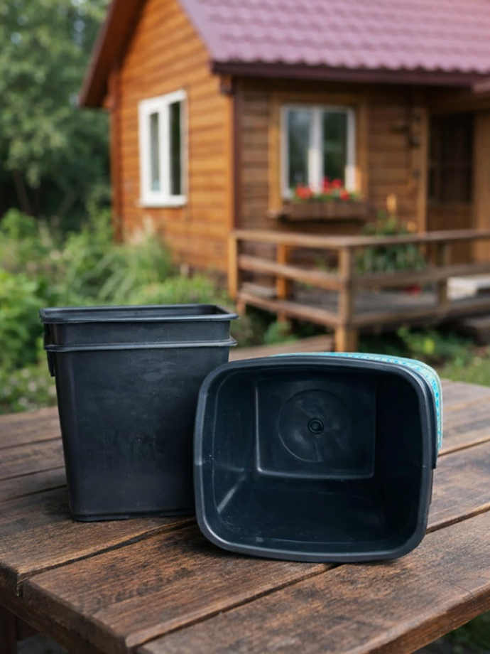 Ведро строительное 16 литров прямоугольное 3 штуки